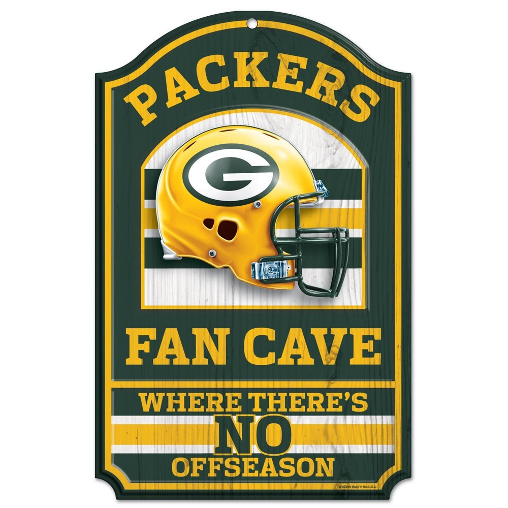 Green Bay Packers 11" x 17" Fan Cave Wood Sign by Wincraft