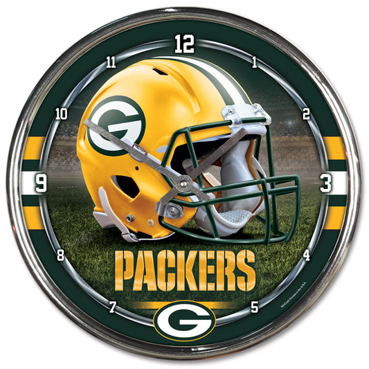 Green Bay Packers Round Chrome Wall Clock by Wincraft