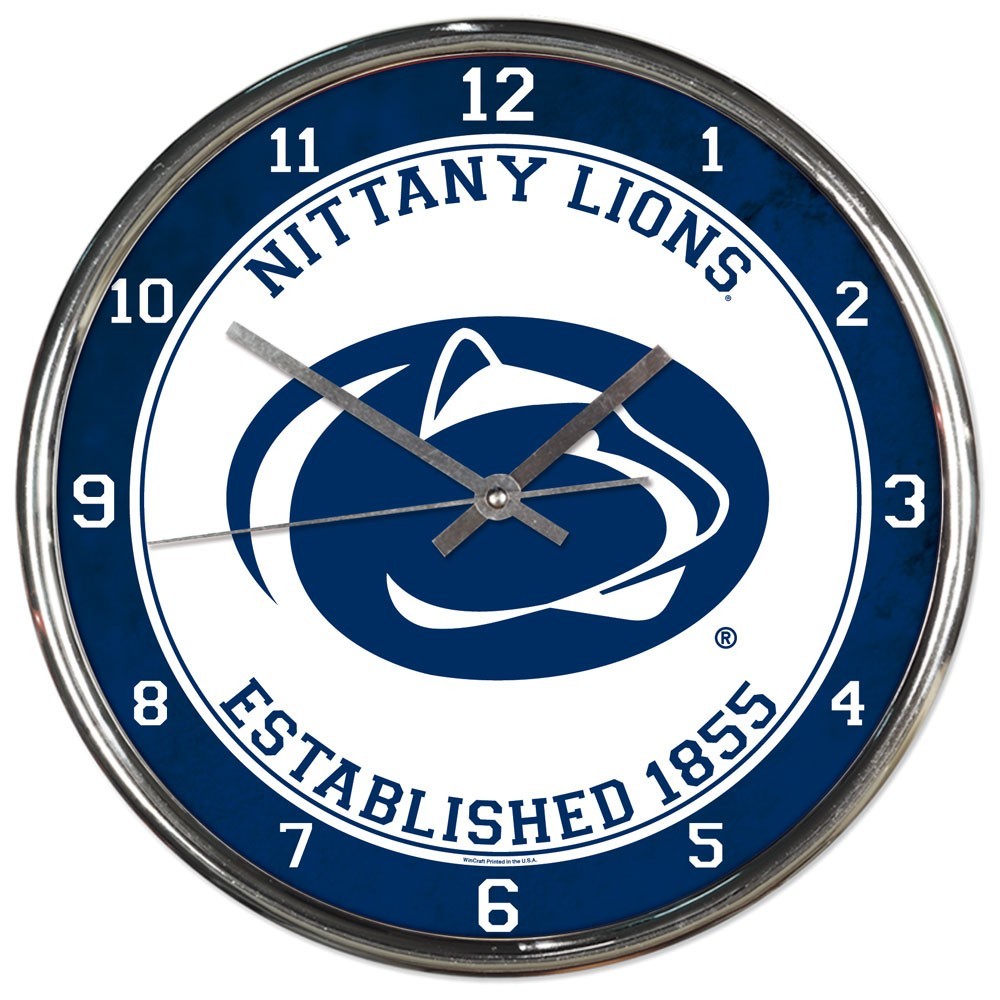 Penn State 12" Nittany Lions Round Chrome Wall Clock by Wincraft