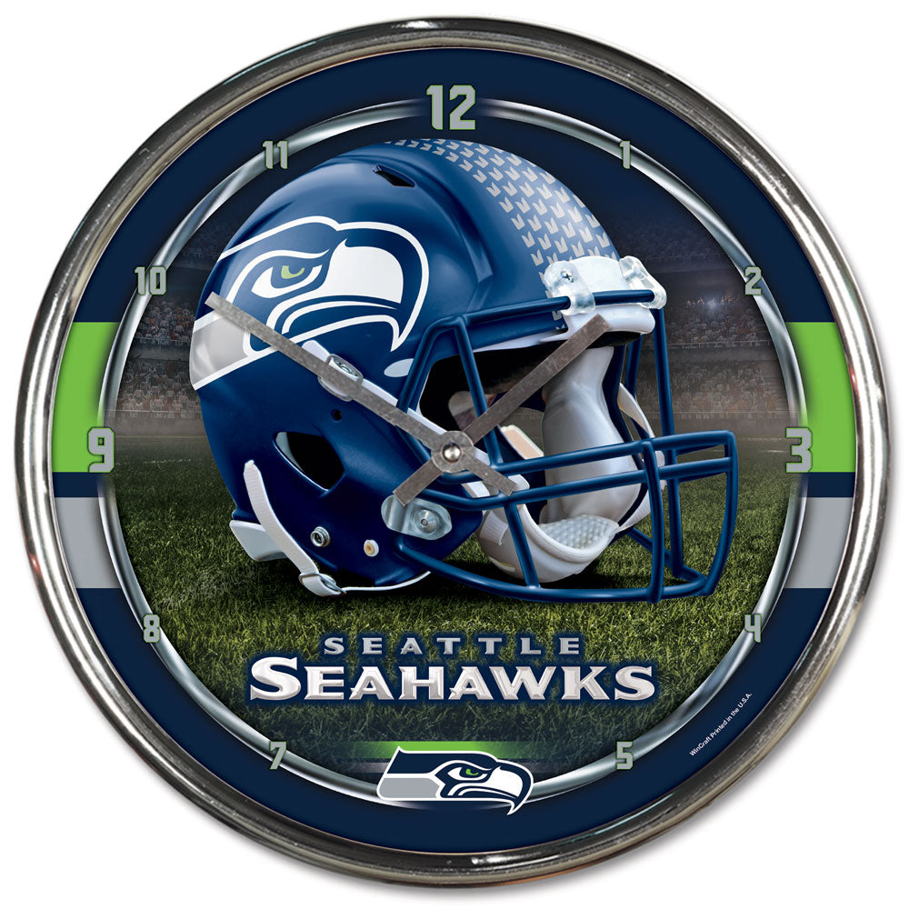 Seattle Seahawks 12" Round Chrome Wall Clock by Wincraft