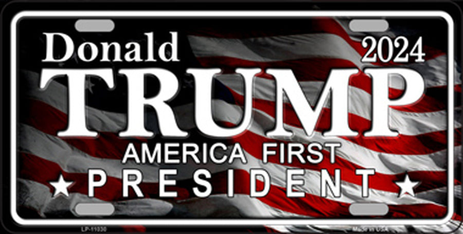 America First Trump Novelty Metal License Plate Tag LP-11030