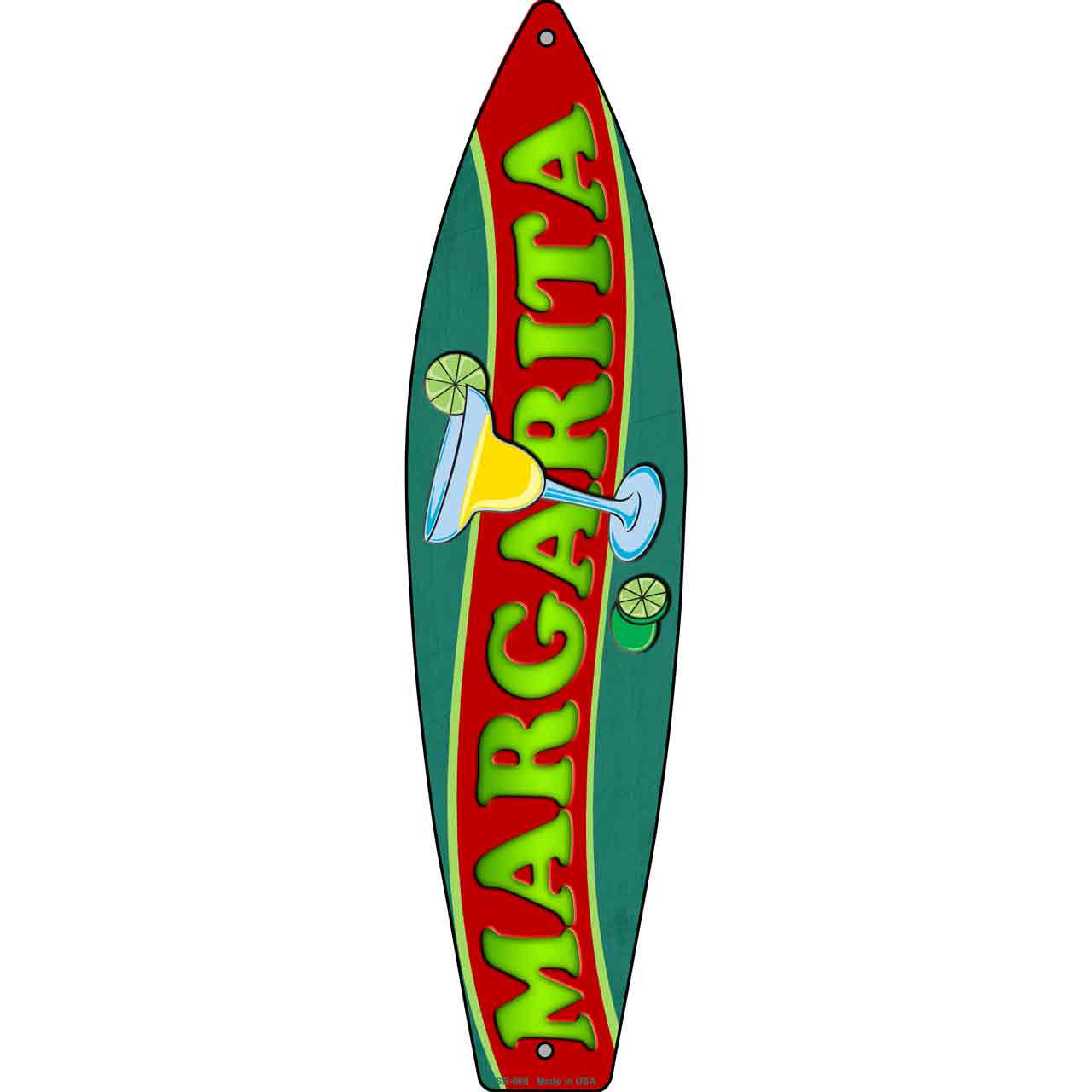 Margarita 17" x 4.5" Metal Novelty Surfboard Sign SB-060