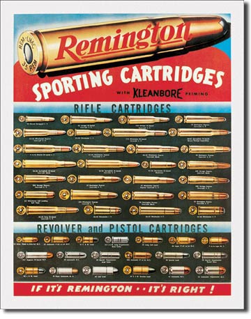Remington Cartridges 12.5" x 16" Metal Tin Sign - 1001