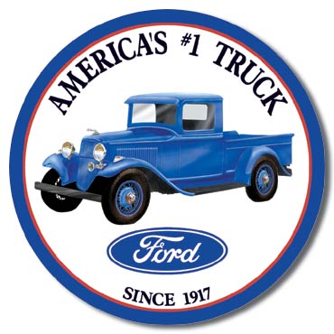 Ford Trucks 11-3/4" Round Metal Aluminum Sign - 1009