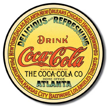 COKE - Round Keg Label 11.75" Metal Aluminum Sign -1070