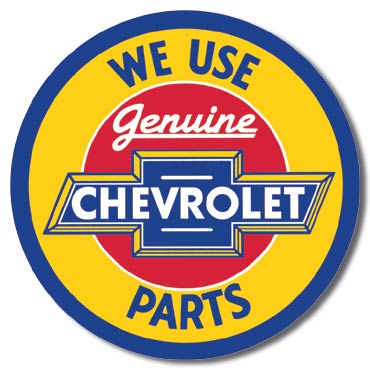 Chevy Geniune Parts 11.75" Round Metal Aluminum Sign - 1072