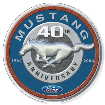 Mustang 40th 11.75" Round Metal Aluminum Sign - 1206