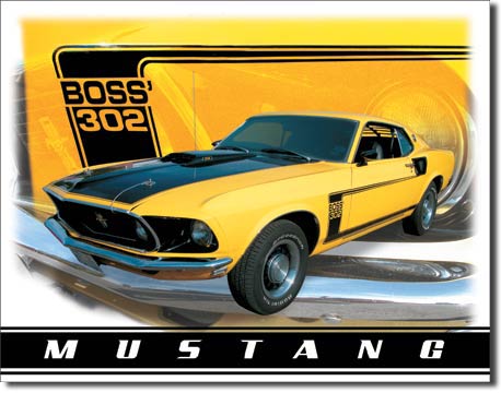 Ford Mustang Boss 302 16" x 12.5" Metal Tin Sign - 1241