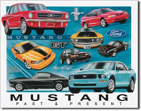 Ford Mustang Chronology 16" x 12.5" Metal Tin Sign - 1272