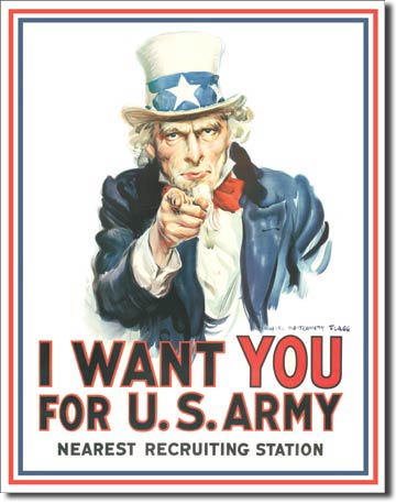Uncle Sam I Want You 12.5" x 16" Metal Tin Sign - 128