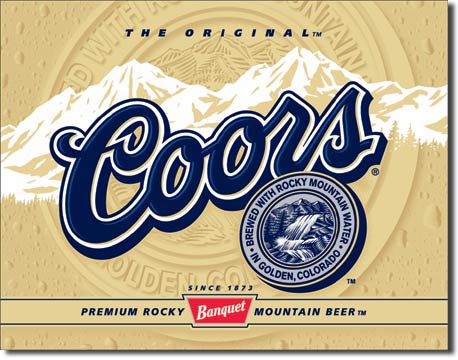 Coors Label  16" x 12.5" Metal Tin Sign - 1309