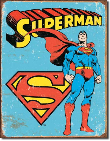 Superman - Retro 12.5" x 16" Metal Tin Sign - 1335