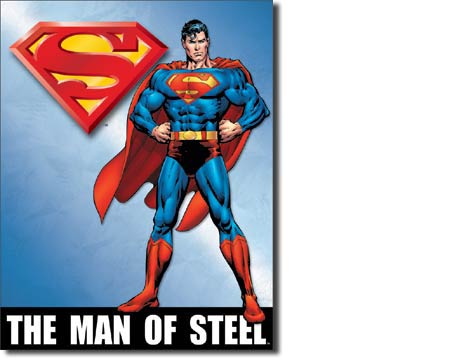 Superman - Man of Steel 12.5" x 16"  Metal Tin Sign - 1337