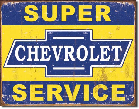 Super Chevy Service 16" x 12.5" Metal Tin Sign - 1355