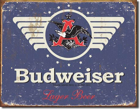 Budweiser 1936 Logo 16" x 12.5" Metal Tin Sign - 1383