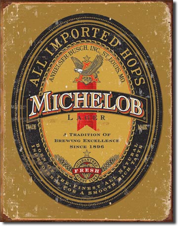 Michelob Logo 12.5" x 16"  Metal Tin Sign - 1392