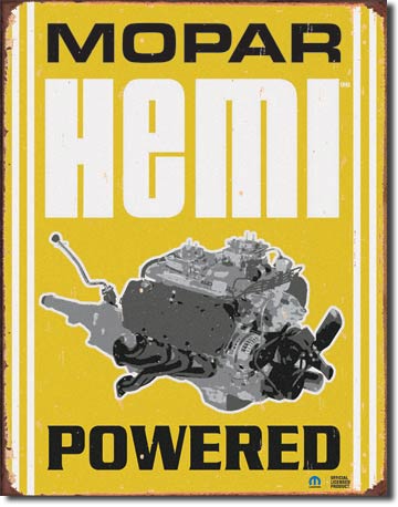 Mopar - Hemi Powered 12.5" x 16" Metal Tin Sign - 1420