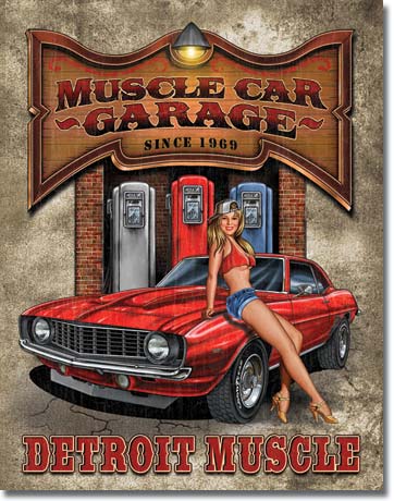 Legends - Muscle Car Garage 12.5" x 16" Metal Tin Sign - 1568