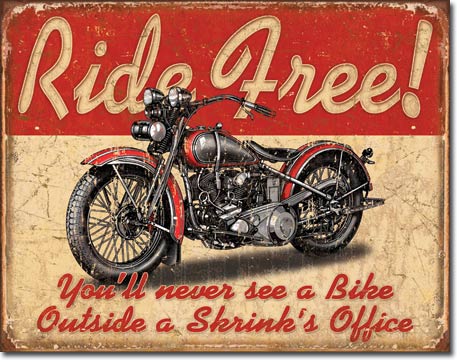 Ride Free 16" x 12.5" Metal Tin Sign - 1699
