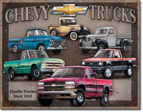 Chevy Truck Tribute 16" x 12.5" Metal Tin  Sign - 1747