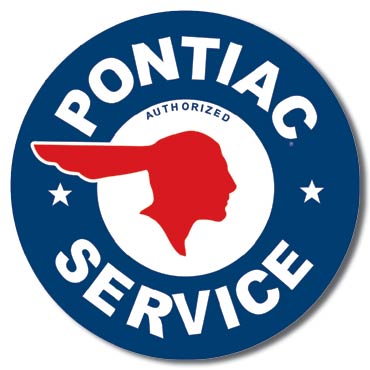 Pontiac Service 11.75" Round Metal Aluminum Sign -184