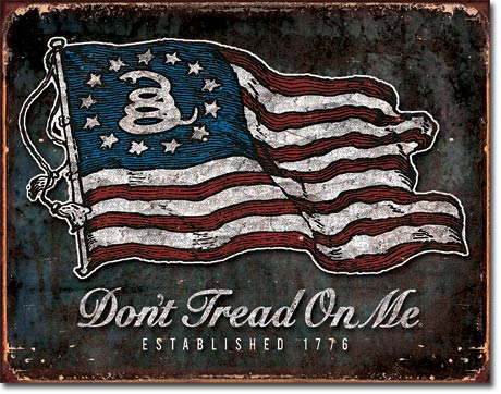 Dont Tread On Me - Vintage Flag 12.5" x 16" Metal Tin Sign - 1873