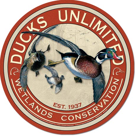 Ducks Unlimited Round 11.75" Round Metal Aluminum Sign - 1900