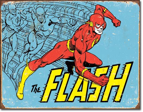 The Flash - Retro 16" x 12.5" Distressed Metal Tin Sign - 1959