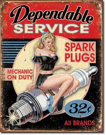 Dependable Service 12.5" x 16" Metal Tin Sign -1991