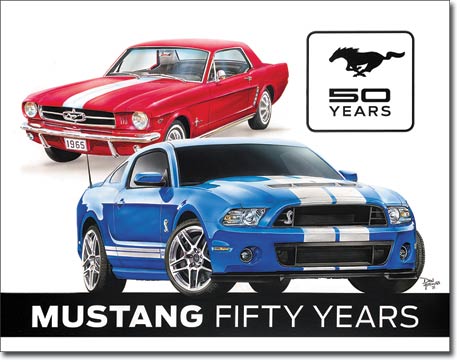 Ford Mustang 50 Years 12.5" x 16" Metal Tin Sign - 1993