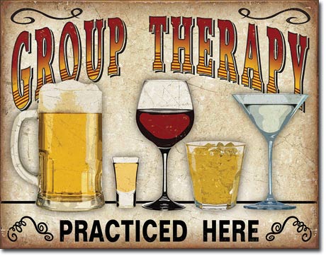 Group Therapy 16" x 12.5" Metal Tin Sign - 2041