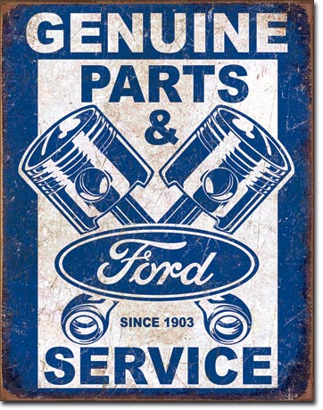 Genuine Ford Parts and Service 12.5" x 16" Metal Tin Sign - 2068