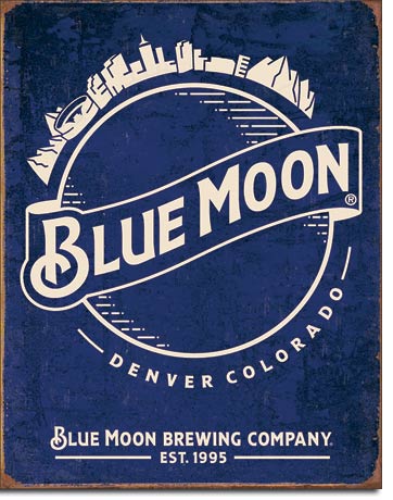 Blue Moon - Skyline Logo Retro Metal Tin Sign - 2140