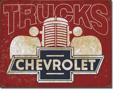 Chevy Trucks '40s - 16" x 12.5" Distressed Metal Tin Sign - 2197