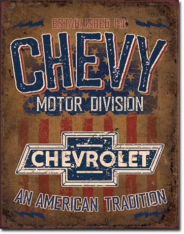 Chevy - American Tradition 12.5" x 16"  Metal Tin Sign - 2204