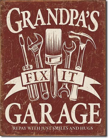 Grandpa's Garage 12.5" x 16" Metal Tin Sign - 2264