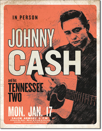 CASH & His Tennessee Two 12.5" x 16" Metal Tin Sign - 2344