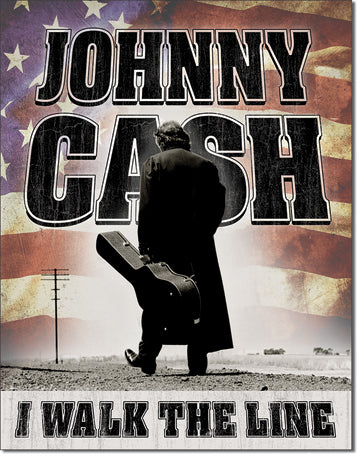 CASH - Walk the Line 12.5" x 16" Metal Tin Sign - 2345