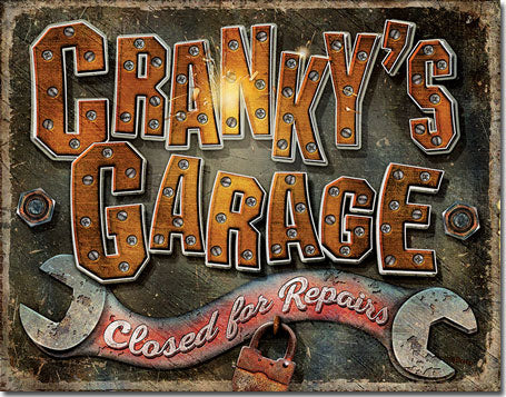 Cranky's Garage 16" x 12.5" Metal Tin Sign - 2379
