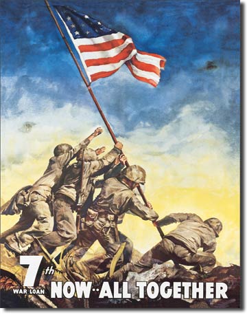 War Bonds - Iwo Jima 12.5" x 16" Metal Tin Sign - 614