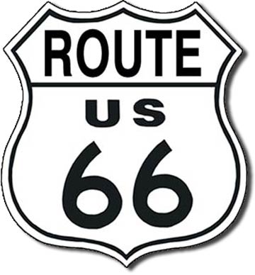 Route 66 Road 11" x 11" Metal Tin Sign - Shield Shaped - 679
