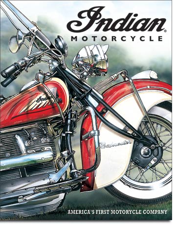 Indian Motorcycle - America's Pioneer 12.5" x 16" Metal Tin Sign -785