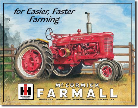 Farmall M Tractor 16" x 12.5" Metal Tin Sign - 825