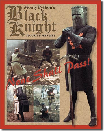 Black Knight Security Metal Tin Sign - 870