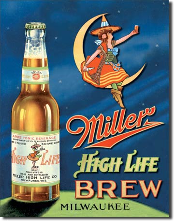 Miller High Life Brew 12.5" x 16" Metal Tin Sign - 978