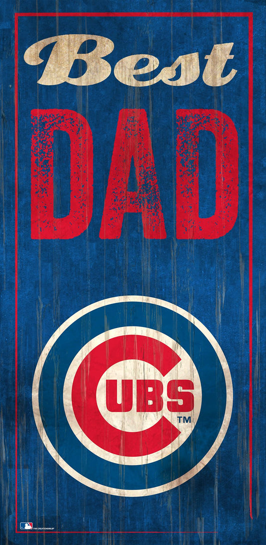 Chicago Cubs Best Dad 6" x 12" Sign by Fan Creations