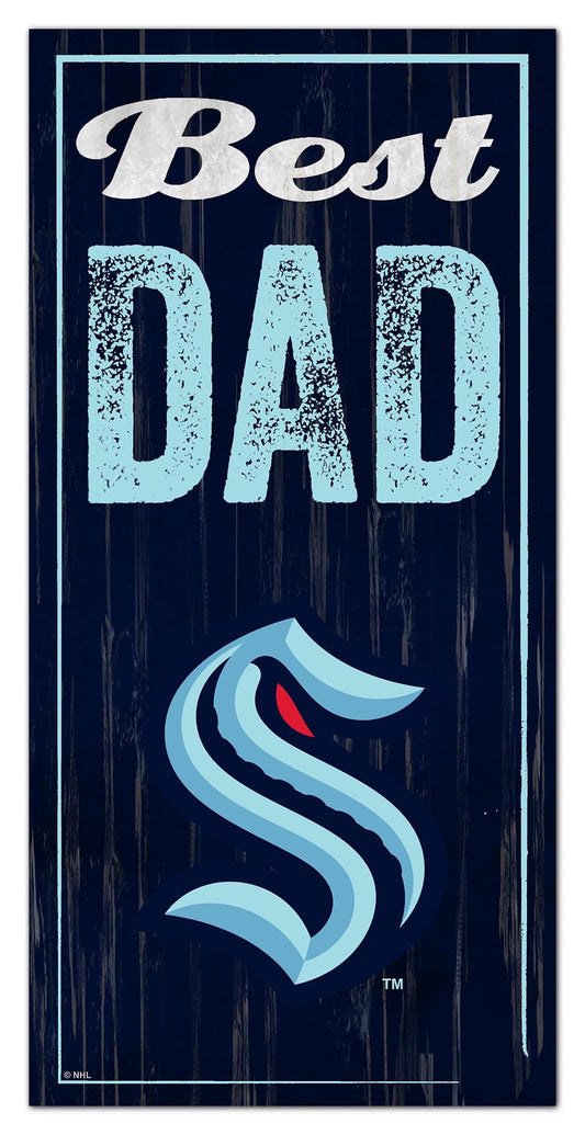 Seattle Kraken Best Dad 6" x 12" Sign by Fan Creations