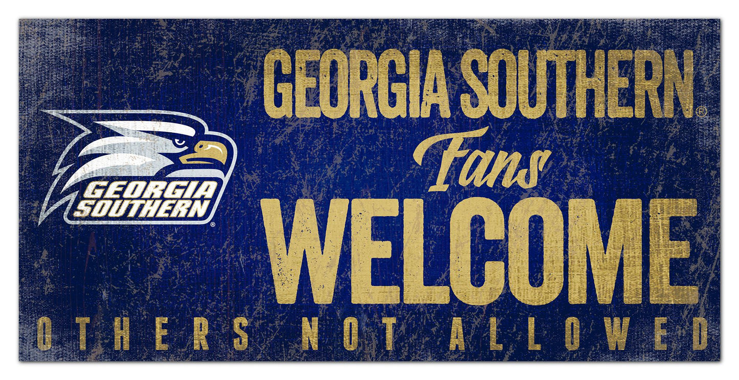 Georgia Southern Eagles Fans Welcome 6" x 12" Sign by Fan Creations