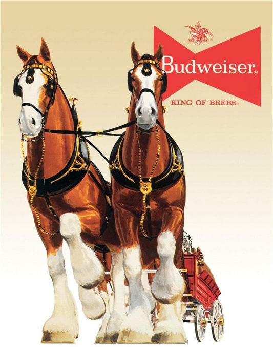 Bud Clydesdale Team 12.5" x 16" Metal Tin Sign - 1631