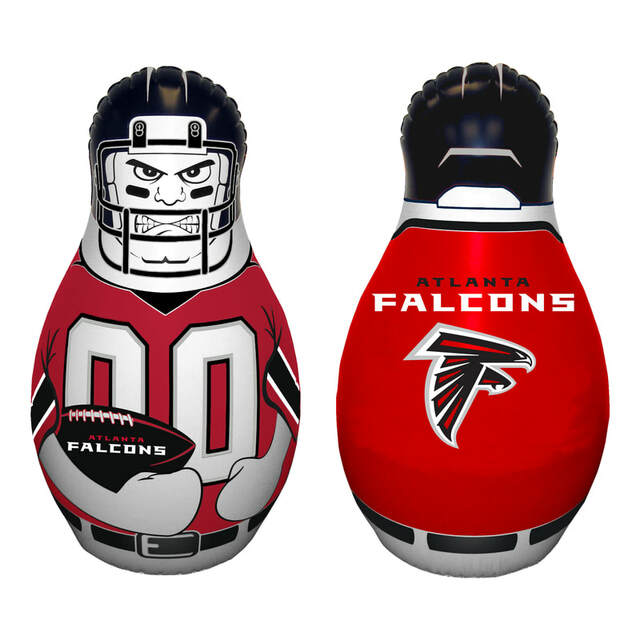 Kids inflatable toy punching bag with Atlanta Falcons football player graphics